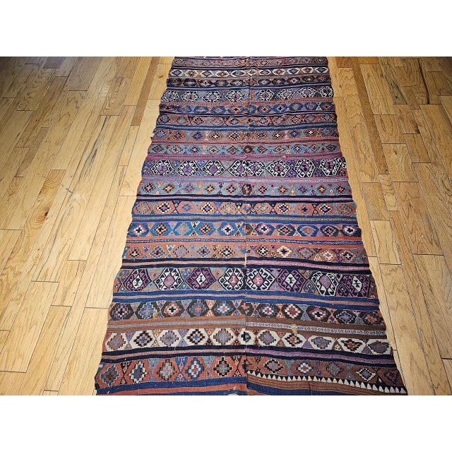 Antique Caucasian Shirvan Kilim, Handwoven Wool, Allover Geometric Pattern, 1880s, 5' x 10' For Sale - Image 10 of 16