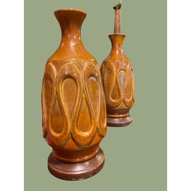 Sienna Pair of Mid Century Lamps For Sale - Image 8 of 9