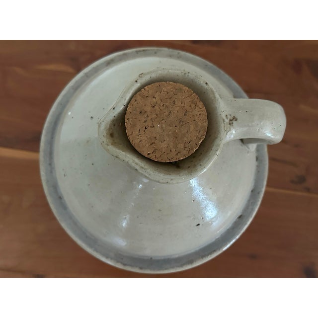 Ceramic Antique Late 19th Century Sand Colored American Stoneware Jug For Sale - Image 7 of 12