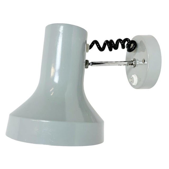 Vintage Grey Metal Wall Lamp by Josef Hurka for Napako, 1970s For Sale - Image 17 of 17