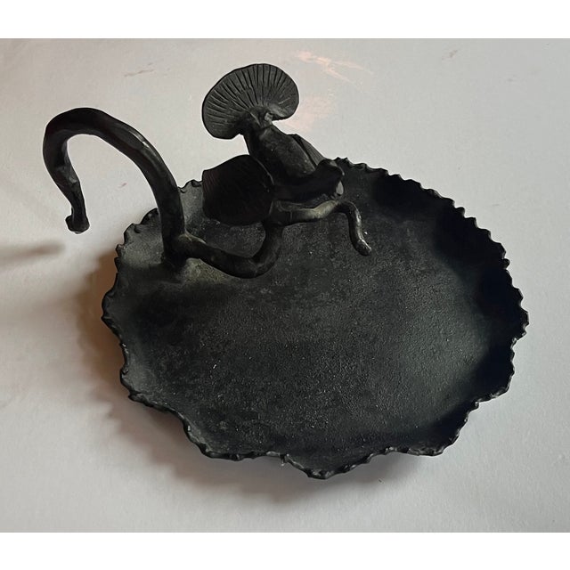 1900 - 1909 Antique Early 20th Century American Arts & Crafts Bronzed Iron Turkey Bird Card Tray For Sale - Image 5 of 15