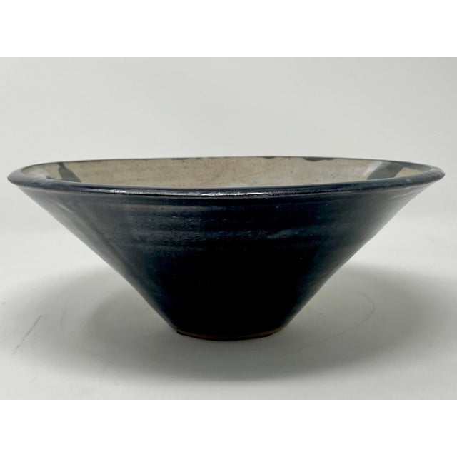 Ceramic Vintage Organic Modern Glazed Studio Pottery Bowl For Sale - Image 7 of 11
