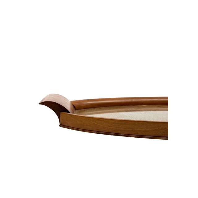 Mid-century modern tray Italy 1950s Wood, glass, brass H 4 cm 41 × 72 cm Conditions: good consistent with age and use....