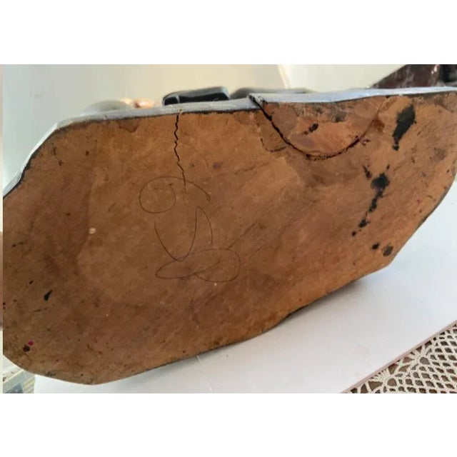 Folk Art Wood Jockey Man & Horse Sculpture For Sale - Image 10 of 11