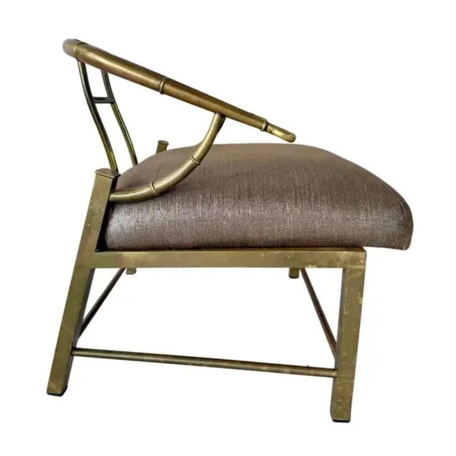 Mastercraft Pair of Mastercraft Italian Brass Lounge Chairs For Sale - Image 4 of 12