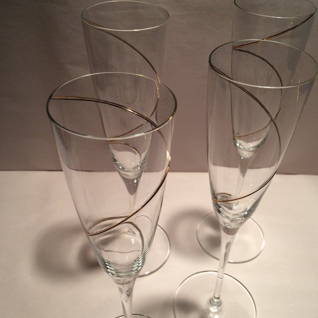 Vintage Gold Swirl Champagne Flutes Set of 4 Chairish
