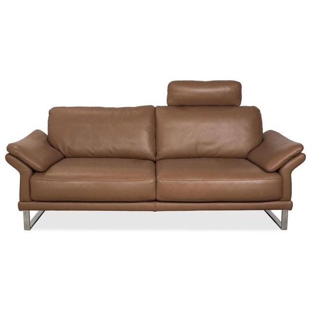 Brown Taupe Leather Three-Seater Sofa with Manual Function from Willi Schillig For Sale - Image 14 of 14