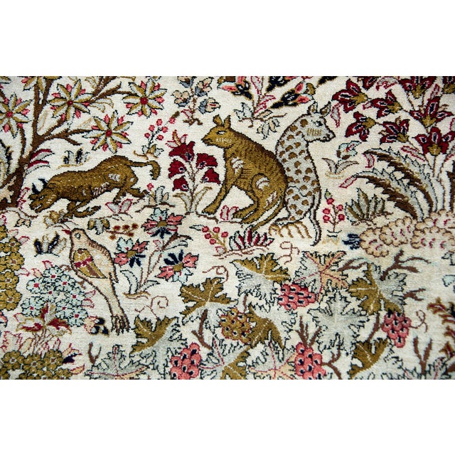 Mid-20th Century Persian Silk Qum Rug For Sale - Image 12 of 15