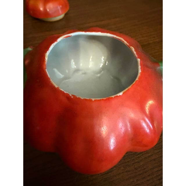 Victorian Antique Royal Bayreuth Figural Tomato Covered Dish and Sugar Bowls, Set of 3 For Sale - Image 3 of 18