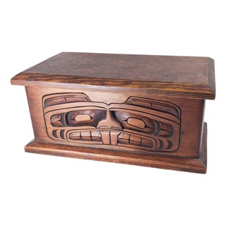 20th Century Northwest Coast Native American Indian Bentwood Box by Alfred Robertson For Sale