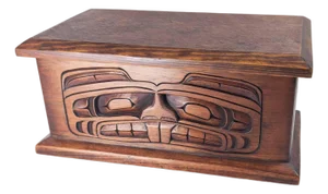 20th Century Northwest Coast Native American Indian Bentwood Box by Alfred Robertson
