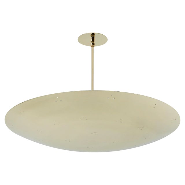 Brown Large Raul Reyes 'Rey 26' Perforated Patinated Brass Dome Chandelier For Sale - Image 8 of 11