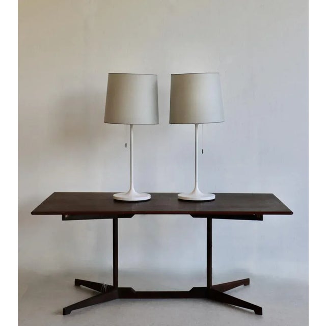 Boho Chic Large Lacquered Metal Table Lamps, 1970s, Set of 2 For Sale - Image 3 of 10