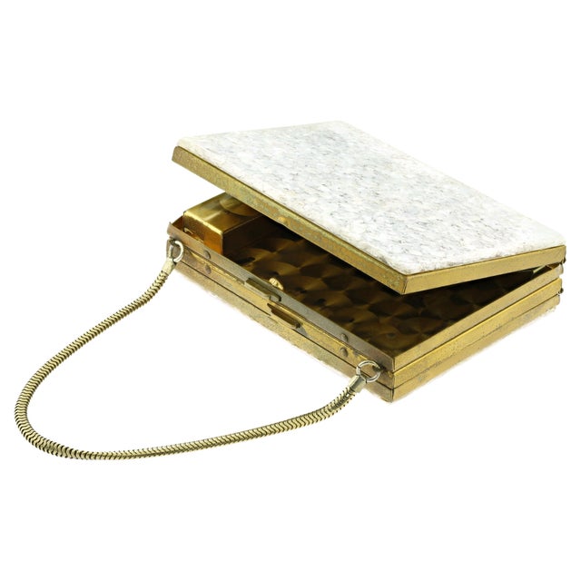 Shell 1950s Mid-Century Evans Wristlet Compact and Cigarette Case with Mother of Pearl For Sale - Image 7 of 18