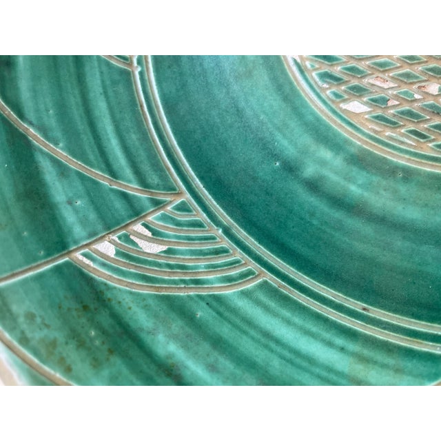 Mid-Century Danish Haunsø Keramik Emerald Green Pottery Bowl, Scandinavian Pottery, Made in Denmark For Sale - Image 13 of 15
