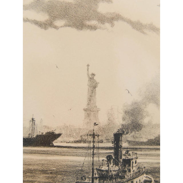 American Gordon Grant - The Upper Bay-New York Lithograph Signed Original For Sale - Image 3 of 6