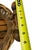 Vintage Wicker Basket With Turned Wood Double Ball Finial Handles - Boho Coastal Folk Art For Sale - Image 9 of 11