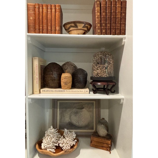 Cabin Cabinet of Curiosities Glass Cloche With Bird’s Nest Wrapped in Dried Gypsophila on Decorative Asian Wooden Stand For Sale - Image 3 of 15