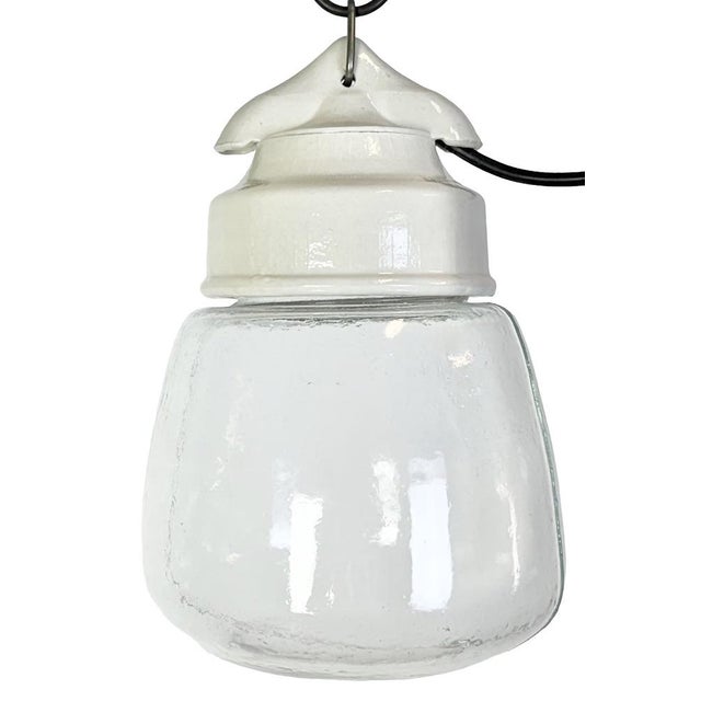 Vintage White Porcelain Pendant Light, 1970s For Sale - Image 14 of 14