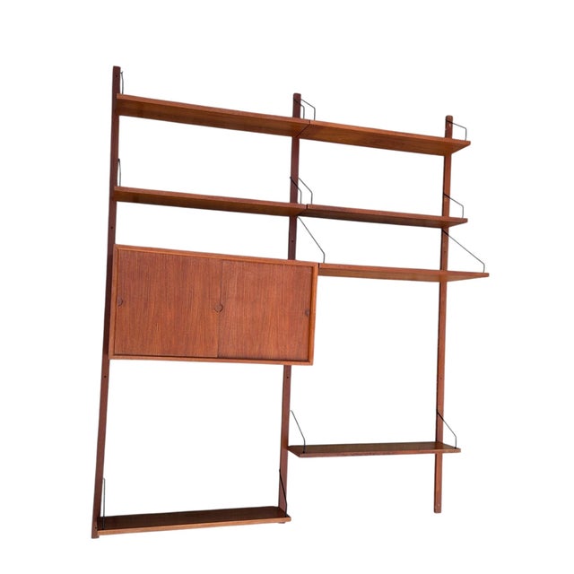 Depth 14.75/8 (cabinet/deep shelf/ shallow shelf) wonderful danish modern Teak modular wall unit. they shelves/cabinet can...