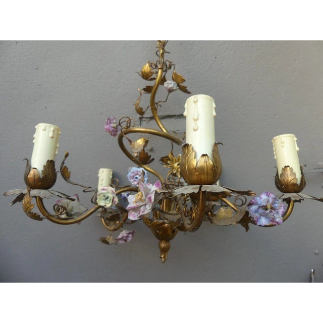 19thc French Louis XVI Floral Form/ Porcelain Saxe/ Ormolu