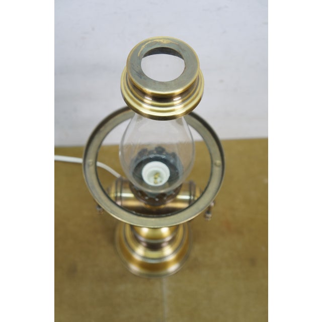 Willian Fawecett Brass Pharmacy Apothecary Library Reading Hurricane Lamp 22" For Sale - Image 4 of 16