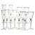Stemmed Flute Glasses in Murano Glass with Cobalt and Gold Accents by Cenedese, 1980s, Set of 6 For Sale