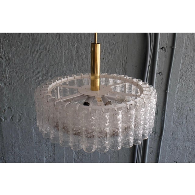 1960s German Murano Ice Glass Tubes Chandelier from Doria, 1968 For Sale - Image 5 of 9