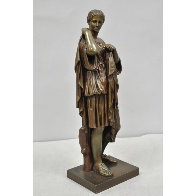 Antique 19th C. Ferdinand Barbedienne Bronze Diana Gabies Statue Sculpture For Sale - Image 9 of 17