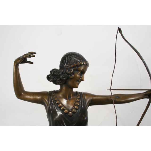 1990s Art Deco/Modern Bronze Sculpture Dianna For Sale - Image 4 of 17