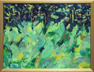 1992 Cynthia Wall Framed Original Impressionistic Oil Painting on Canvas