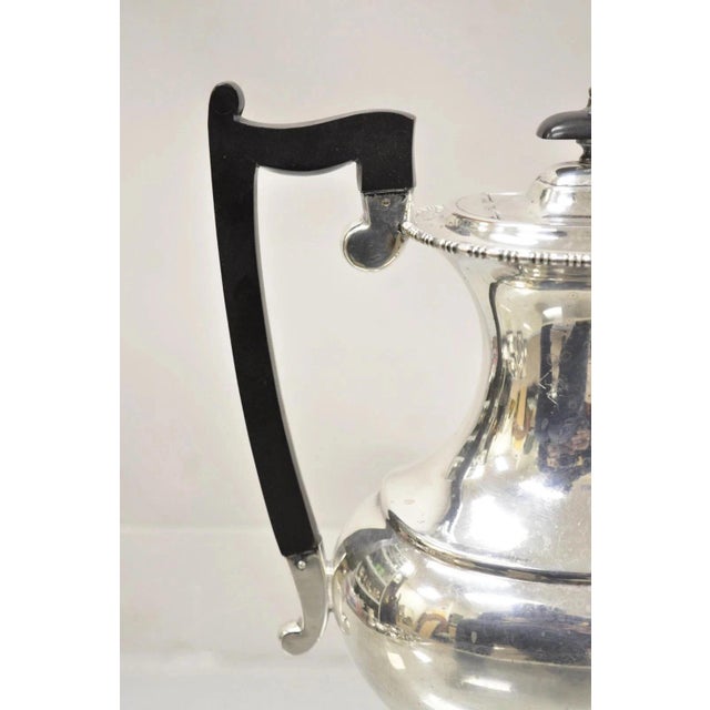 Victorian Early 20th Century English Victorian Sheffield James Ramsay Dundee Silver Plated Coffee Tea Pot For Sale - Image 3 of 11