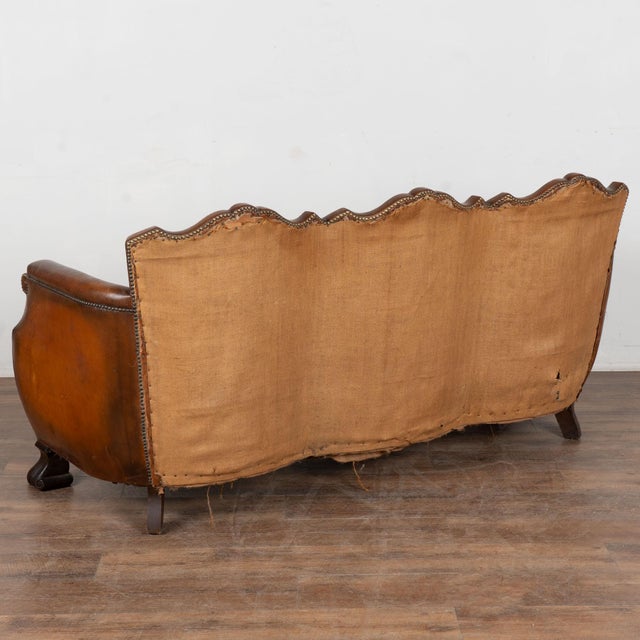 20th Century Vintage Danish Brown Leather Three Seat Sofa For Sale - Image 18 of 18