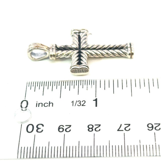 1990s David Yurman Sterling Silver Cross Pendant Estate DY697 For Sale - Image 4 of 7