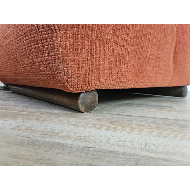 Italian Space Age Modular Chairs in Fabric with Wooden Legs, 1970, Set of 4 For Sale - Image 10 of 12