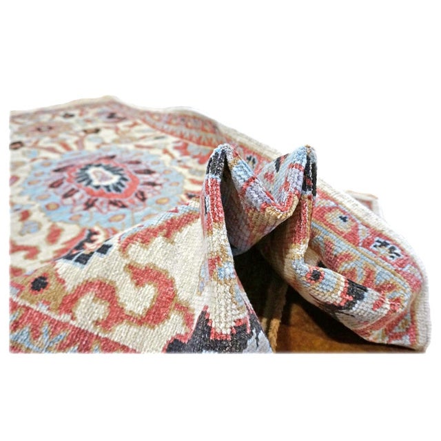 Afghan Sultanabad Wool 3x7 Blue, Ivory & Rust Handmade Area Rug #1143663 For Sale In Houston - Image 6 of 6