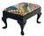 1900 - 1909 Zany Clarence House Printed Linen on Antique Ebony Footstool For Sale - Image 5 of 5