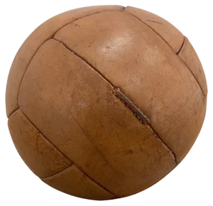 Vintage Brown Leather Medicine Ball, 1930s
