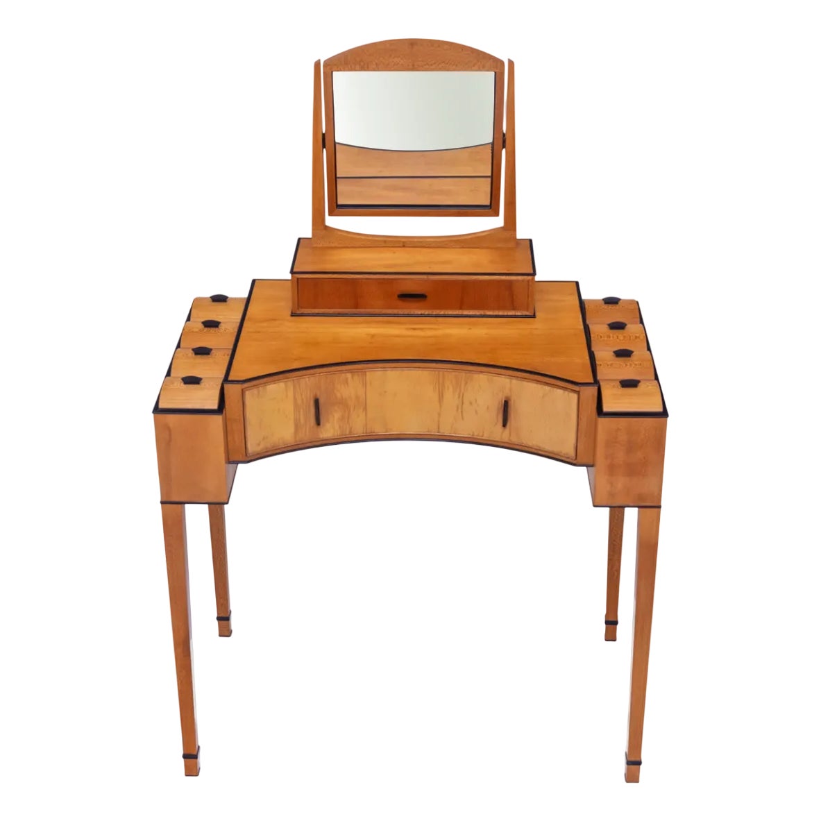 Bespoke Art Deco Revival London Plane & Ebony Dressing Table from ...