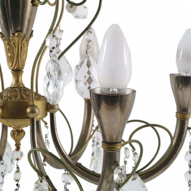 Italian Silver and Gold Chandelier, 1920s For Sale - Image 4 of 7