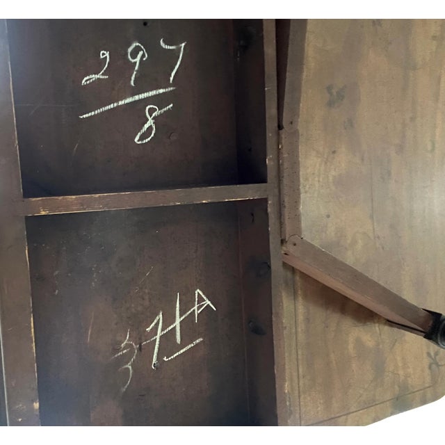 Late 18th Century English Game Table with Tooled and Patinated Leather Top and Turned Leg For Sale - Image 5 of 5