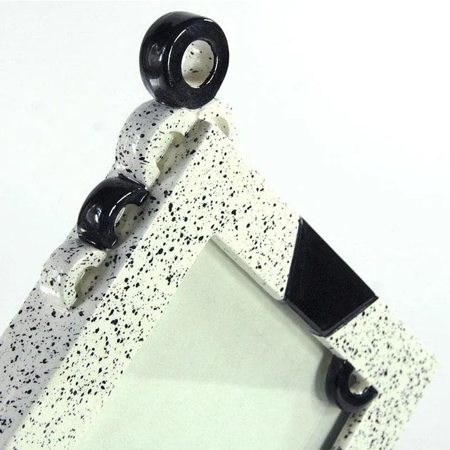 Black Postmodern Ceramic Dalla Bassa Maria Ceramiche Photo Frame from Nove, Italy, 1980s For Sale - Image 8 of 10