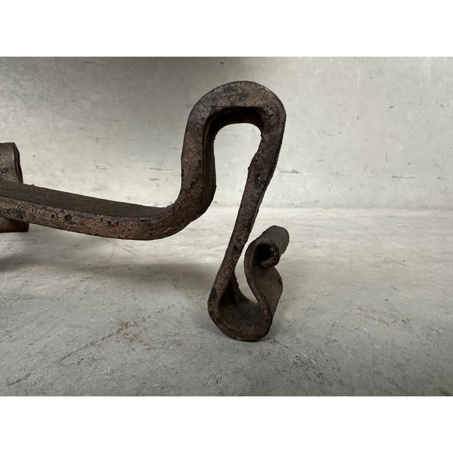 Vintage Spanish Brutalist Table Lamp in Wrought Iron, 1960s For Sale - Image 6 of 13