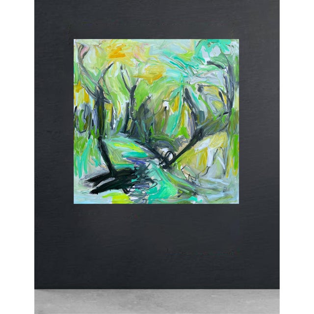 2020s Large "Green Hills" by Trixie Pitts Large Abstract Expressionist Oil Painting For Sale - Image 5 of 11