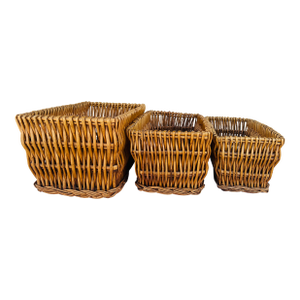 Set of 3 Woven Wicker/Rattan Nesting Baskets