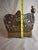 Religious Rare 19thC Polish Brass Hanukkah Menorah Oil Lamp Crown Lions Judaica For Sale - Image 3 of 12