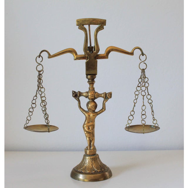 Vintage Brass Scales of Justice Cherub Scale Chairish