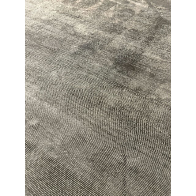 Restoration Hardware Rowe Rug – 9’ X 12’ Graphite | Hand-Knotted Wool & Viscose For Sale - Image 15 of 18