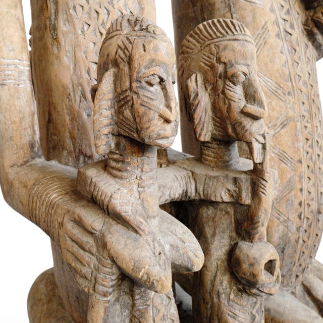 Wood Antique Carved Dogon African Ancestor Couple Sculpture For Sale - Image 7 of 13