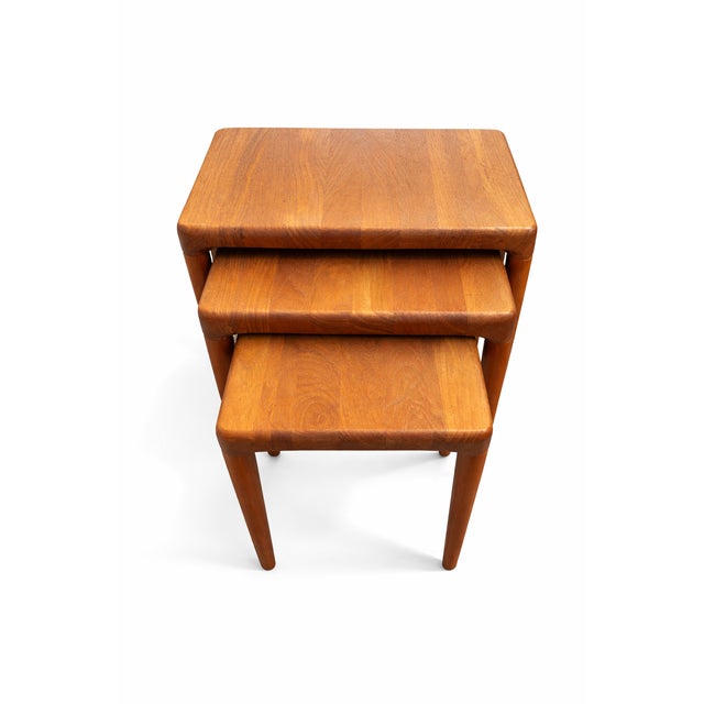 Teak Nesting Tables from Dyrlund, Denmark, 1970s, Set of 3, in Very Good conditions. Designed 1970 to 1979 I have official...